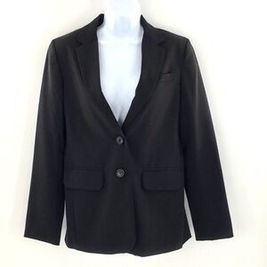 Norma Kamali Blazer Black Single Breast Classic 2 Button Jacket Sz 8